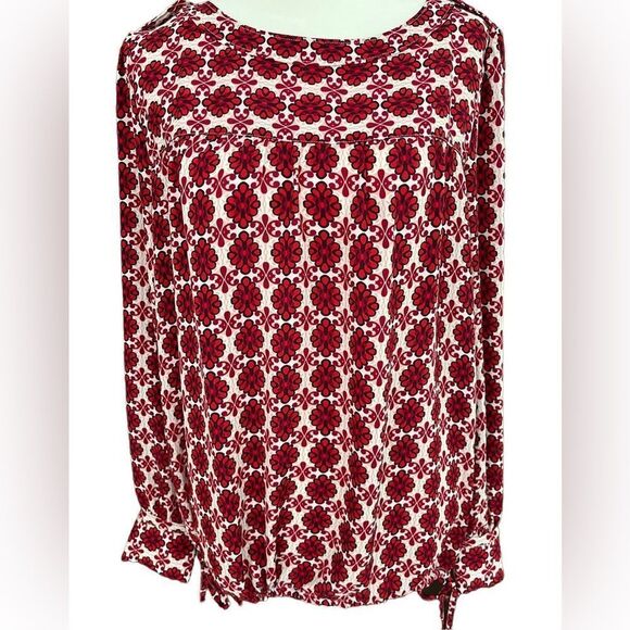 LOFT floral long sleeved blouse with bottom ties, size S - Picture 1 of 8
